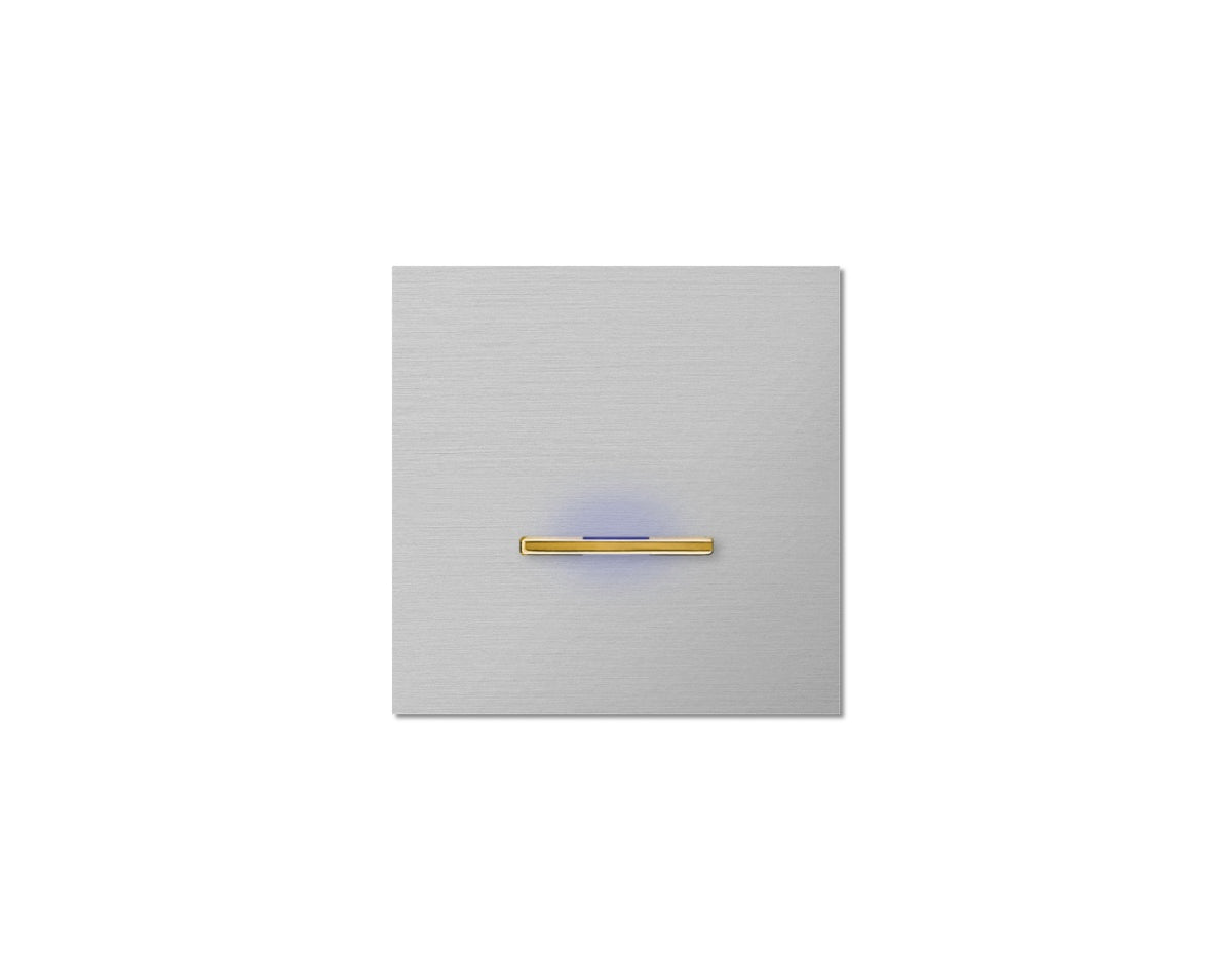 Chopin - 1-gang - brushed aluminium - single lever gold with LED