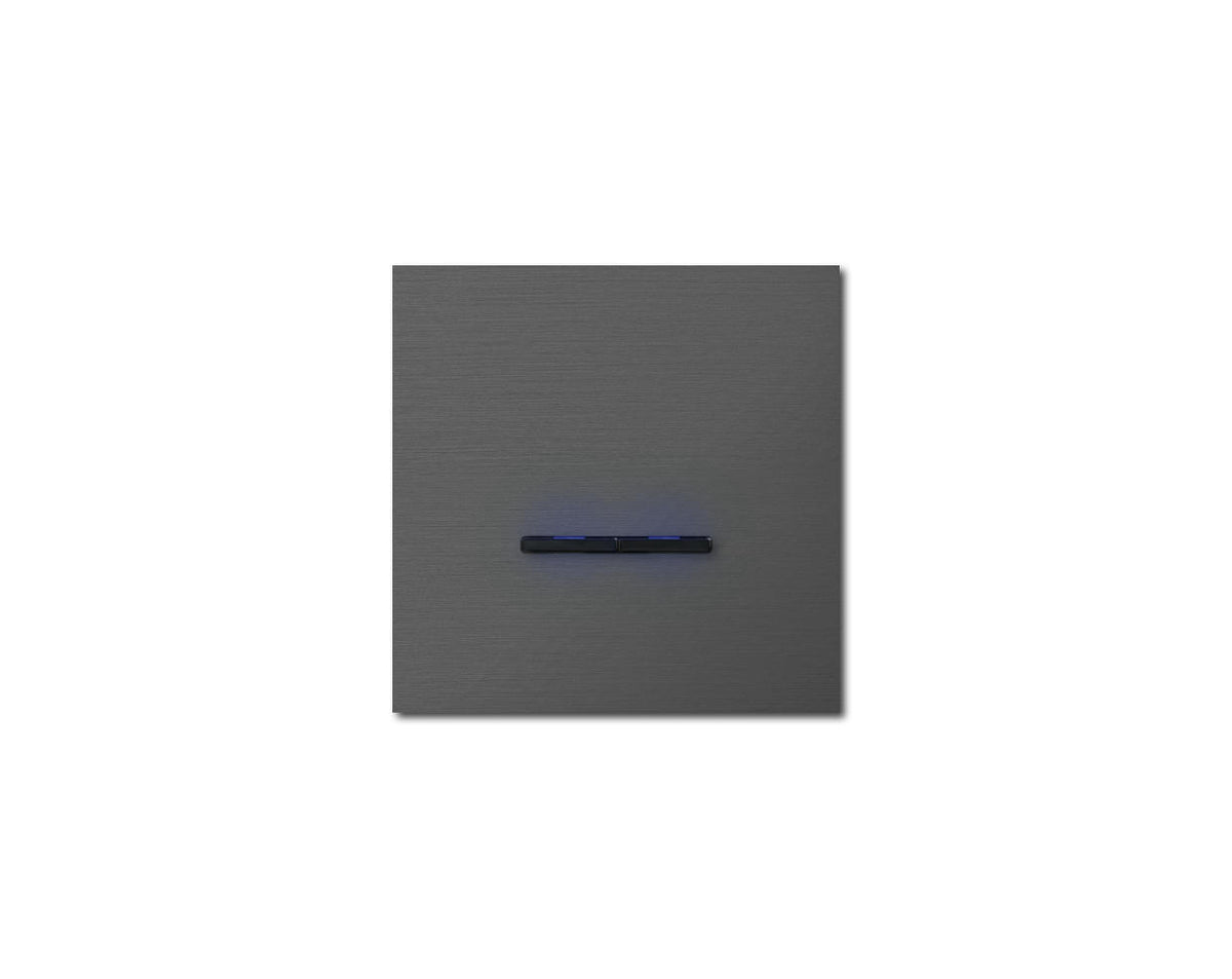 Chopin - 1-gang - brushed volcanic grey - dual levers black with LED