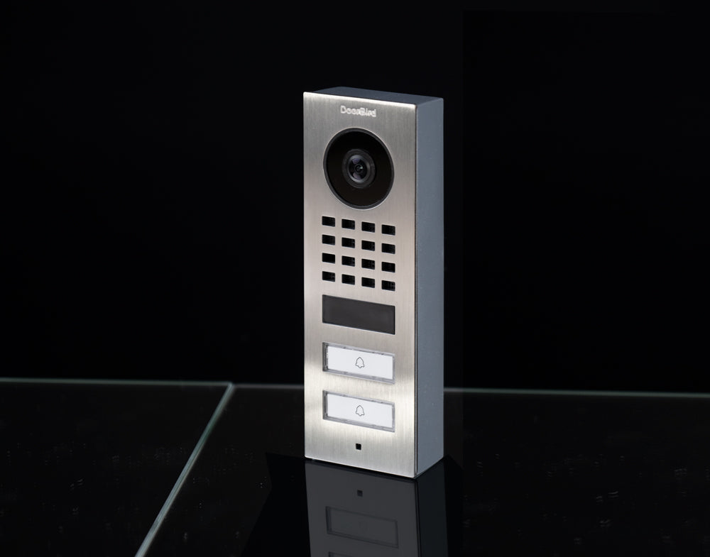 DoorBird D1102V IP Video Intercom, 2 Call Buttons, Surface-mount