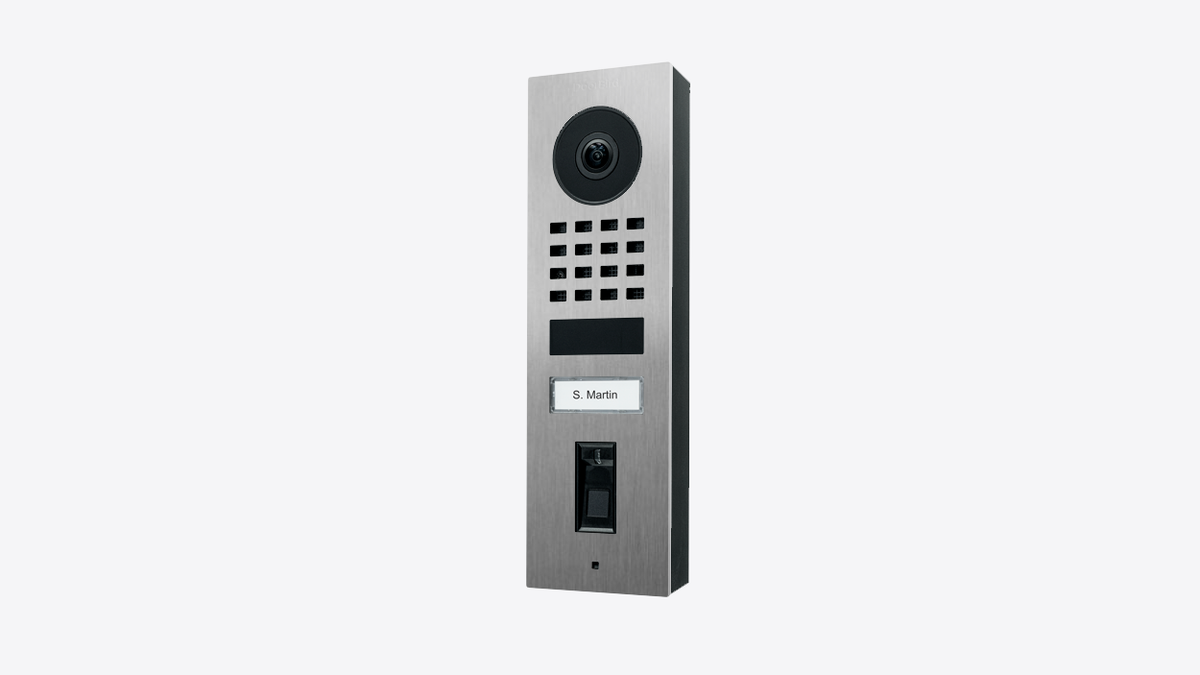 DoorBird D1101FV Fingerprint 50 IP Video Intercom, 1 Call Button, with Fingerprint Reader, Surface-mount – Stainless steel V2A