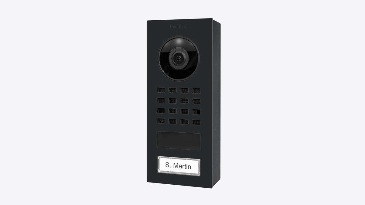 DoorBird D1101V IP Video Intercom, 1 Call Button, Surface-mount – Graphite black