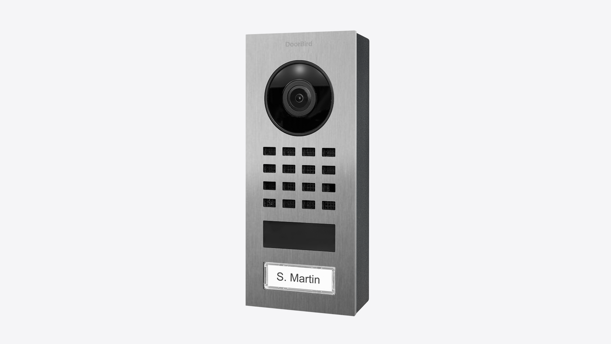 DoorBird D1101V IP Video Intercom, 1 Call Button, Surface-mount – Stainless steel V2A