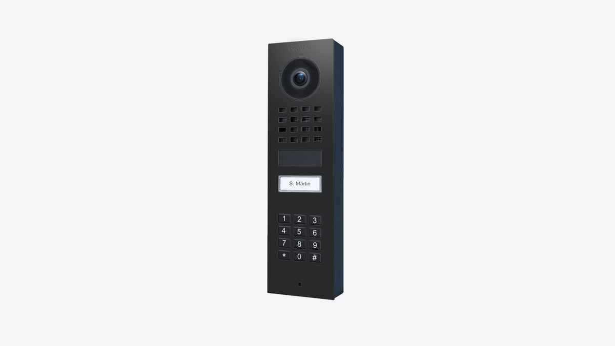 DoorBird D1101KV IP Video Intercom, 1 Call Button, with Keypad, Surface-mount – Graphite black