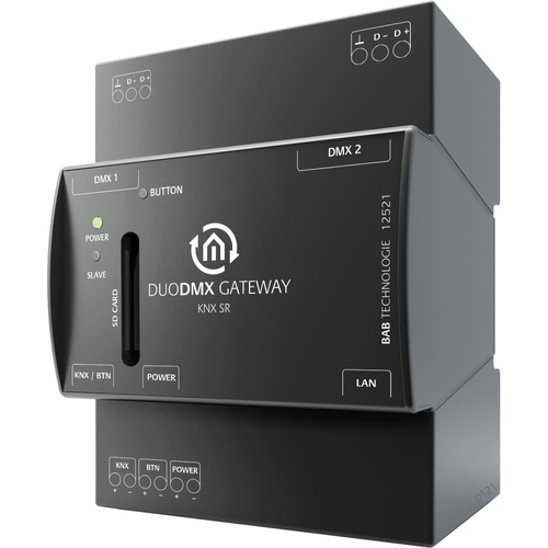 BAB TECHNOLOGIE DUODMX GATEWAY KNX SR REG – 2 × DMX512