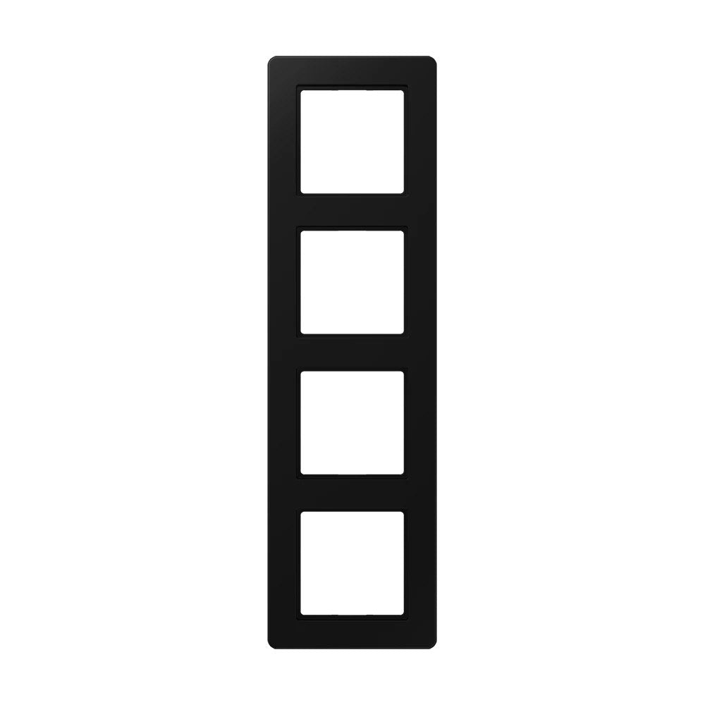 JUNG A FLOW frame, 4-gang, matt graphite black