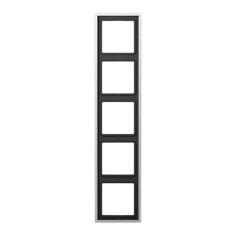 JUNG LS 990 metal frame, 5-gang, aluminium