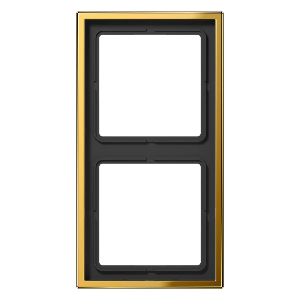 JUNG LS 990 metal frame, 2-gang, gold-coloured