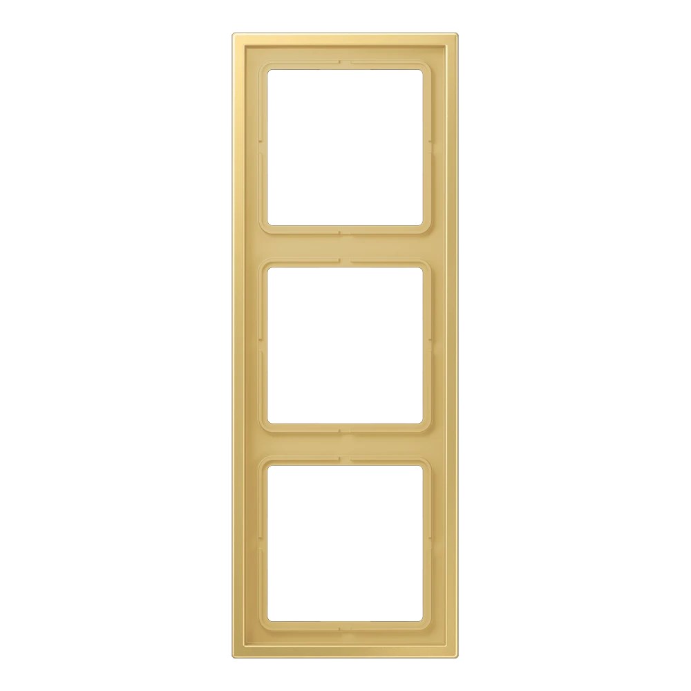 JUNG LS ZERO frame, 3-gang, classic brass