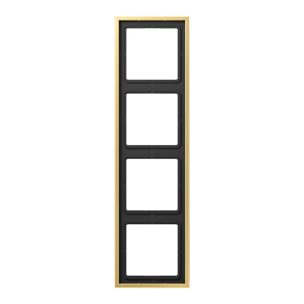 JUNG LS 990 metal frame, 4-gang, classic brass