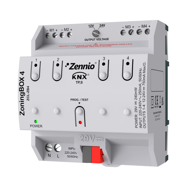 ZoningBOX 4. Zoning ducted air-conditioning actuator for up to 4 zones by Zennio