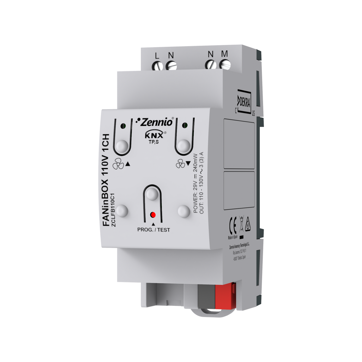 FANinBOX 110V 1CH. Ceiling fan controller 3-speeds @110VAC by Zennio