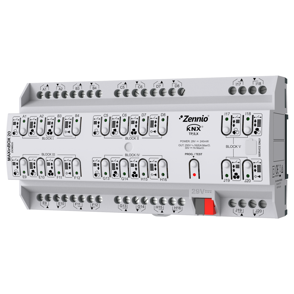 MAXinBOX 20. KNX multifunction actuator with KNX Secure - 20 outputs 16A by Zennio