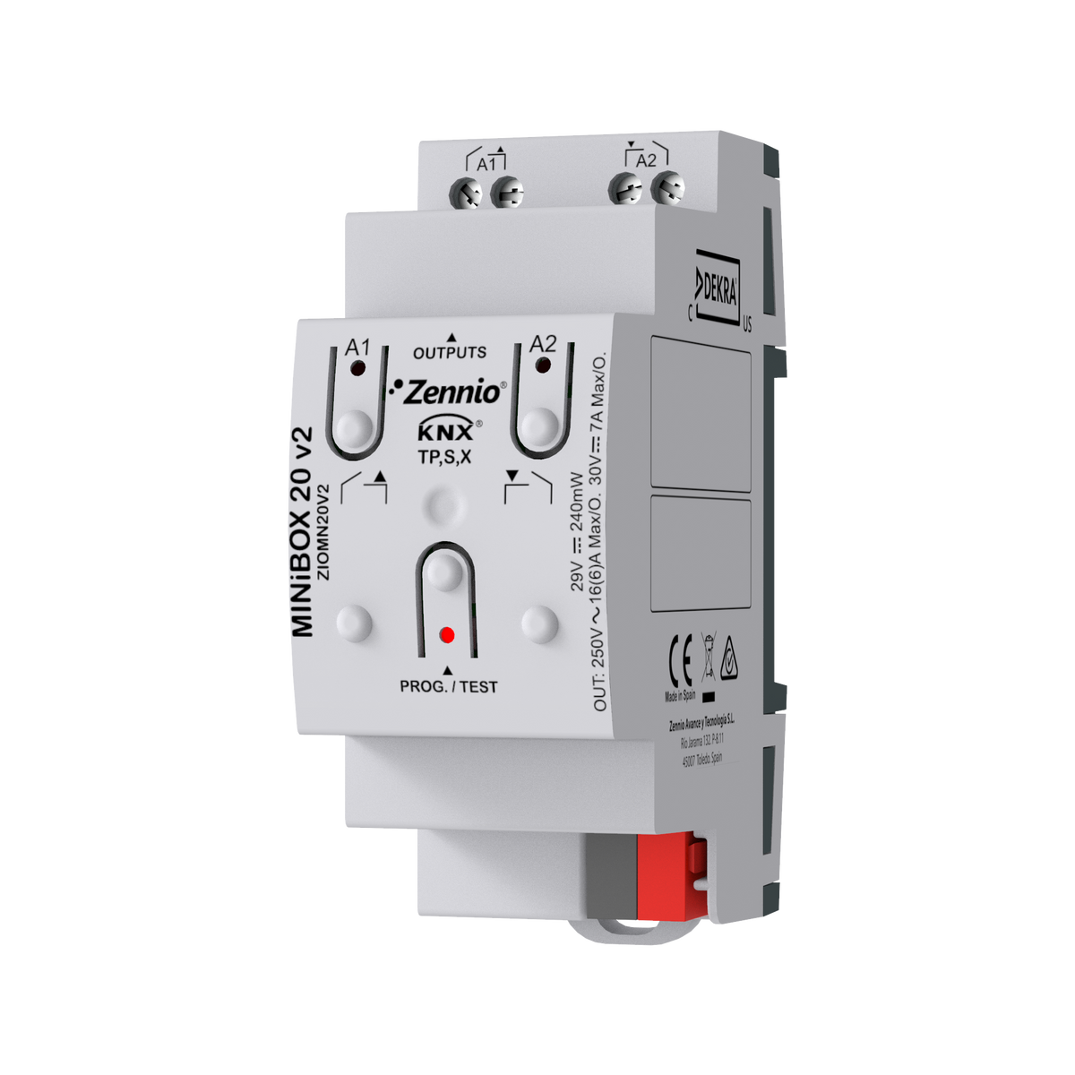 MINiBOX 20 v2. KNX multifunction actuator with KNX Secure - 2 outputs 16A by Zennio