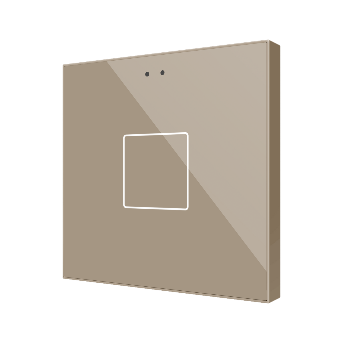 Flat RGB 1. Glass capacitive push button - 1 button - Champagne by Zennio
