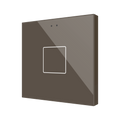 Flat RGB 1. Glass capacitive push button - 1 button - Mocha by Zennio