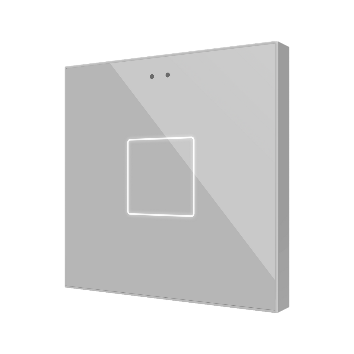 Flat RGB 1. Glass capacitive push button - 1 button - Silver by Zennio
