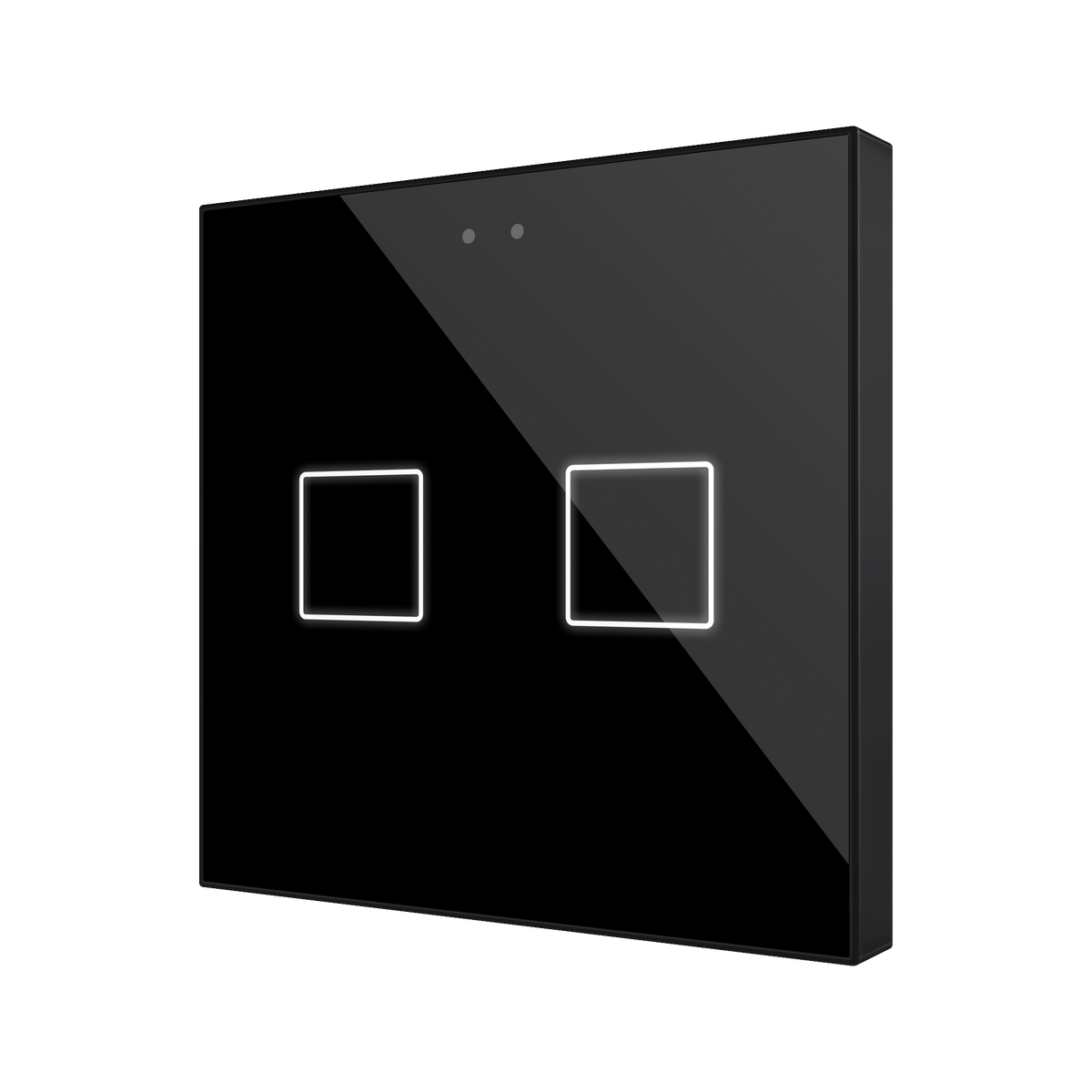 Flat RGB 2. Glass capacitive push button - 2 buttons - Anthracite by Zennio