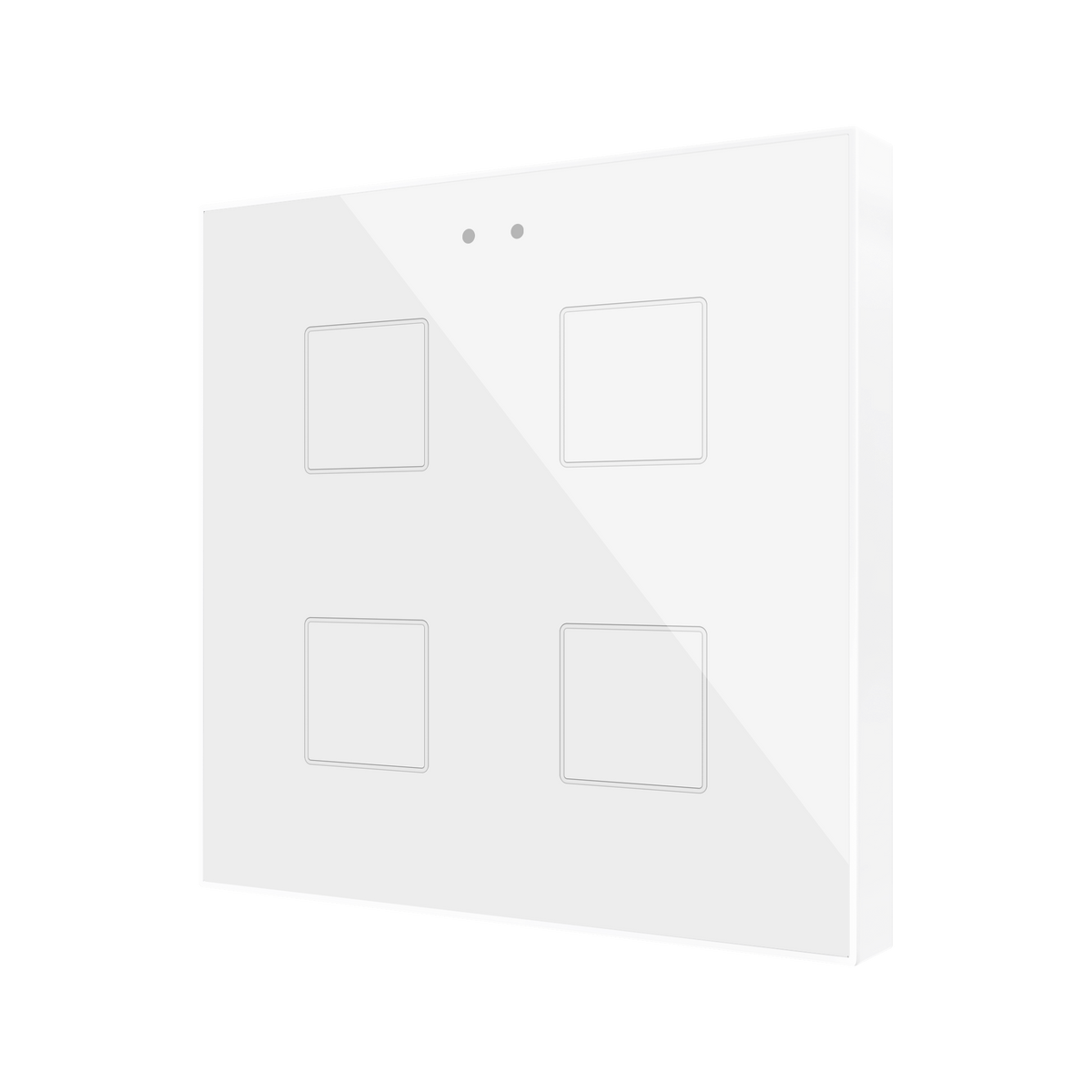 Flat RGB 4. Glass capacitive push button - 4 buttons - White by Zennio