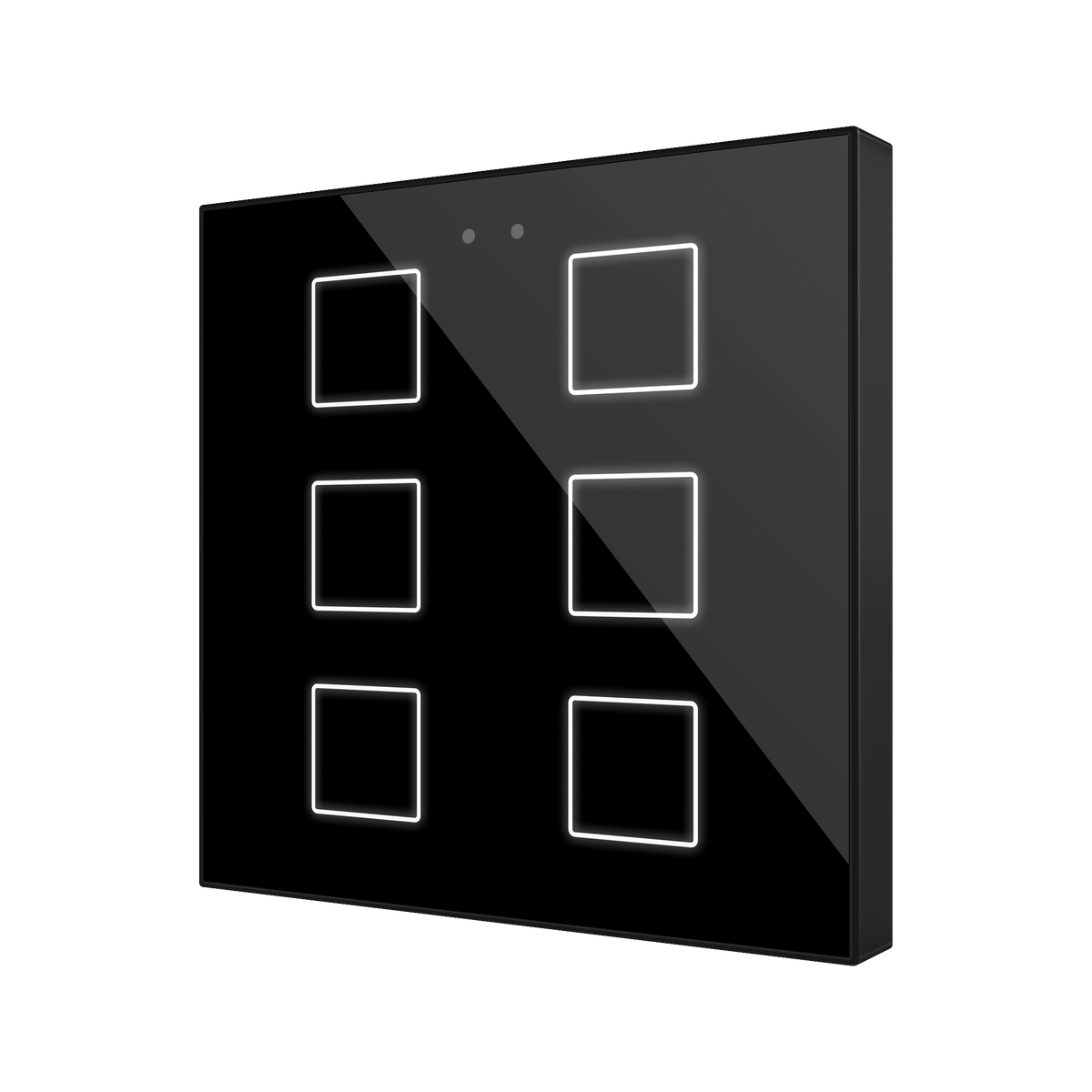 Flat RGB 6. Glass capacitive push button - 6 buttons - Anthracite by Zennio