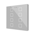 Flat RGB 8. Glass capacitive push button - 8 buttons - Silver by Zennio
