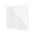 Flat RGB 8. Glass capacitive push button - 8 buttons - White by Zennio
