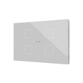 Flat XL X4. Glass capacitive push button - 4 buttons - Silver by Zennio
