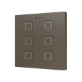 Tecla RGB 6. PC-ABS Capacitive push button - 6 buttons - Mocha by Zennio