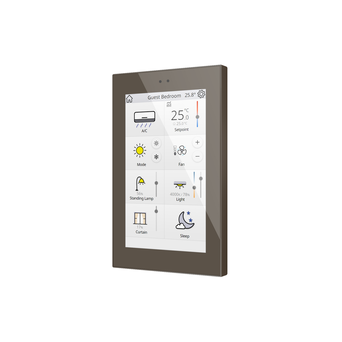 Z50. Color capacitive touch panel (5" display) - Mocha by Zennio