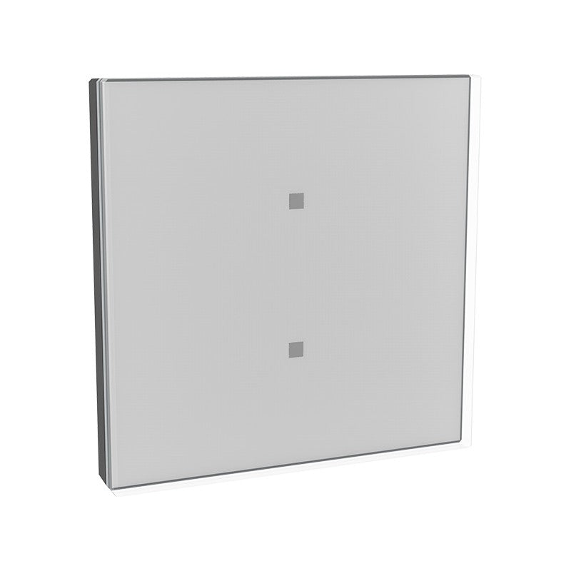 LaükaDot KNX capacitive glass push button, 2 keys – Dinuy – White glass / chrome frame