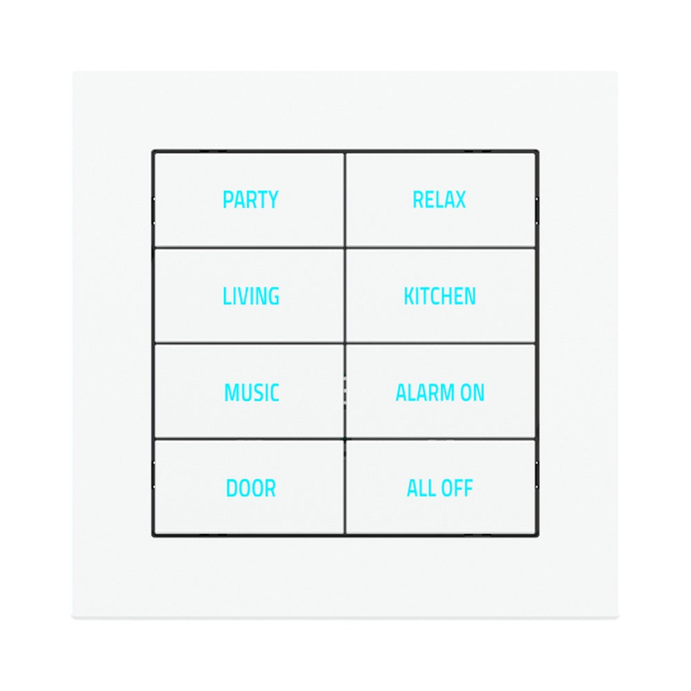 Ekinex 20venti KNX 8-rocker pushbutton with backlit symbols and proximity sensor EK-E2E-TP-8