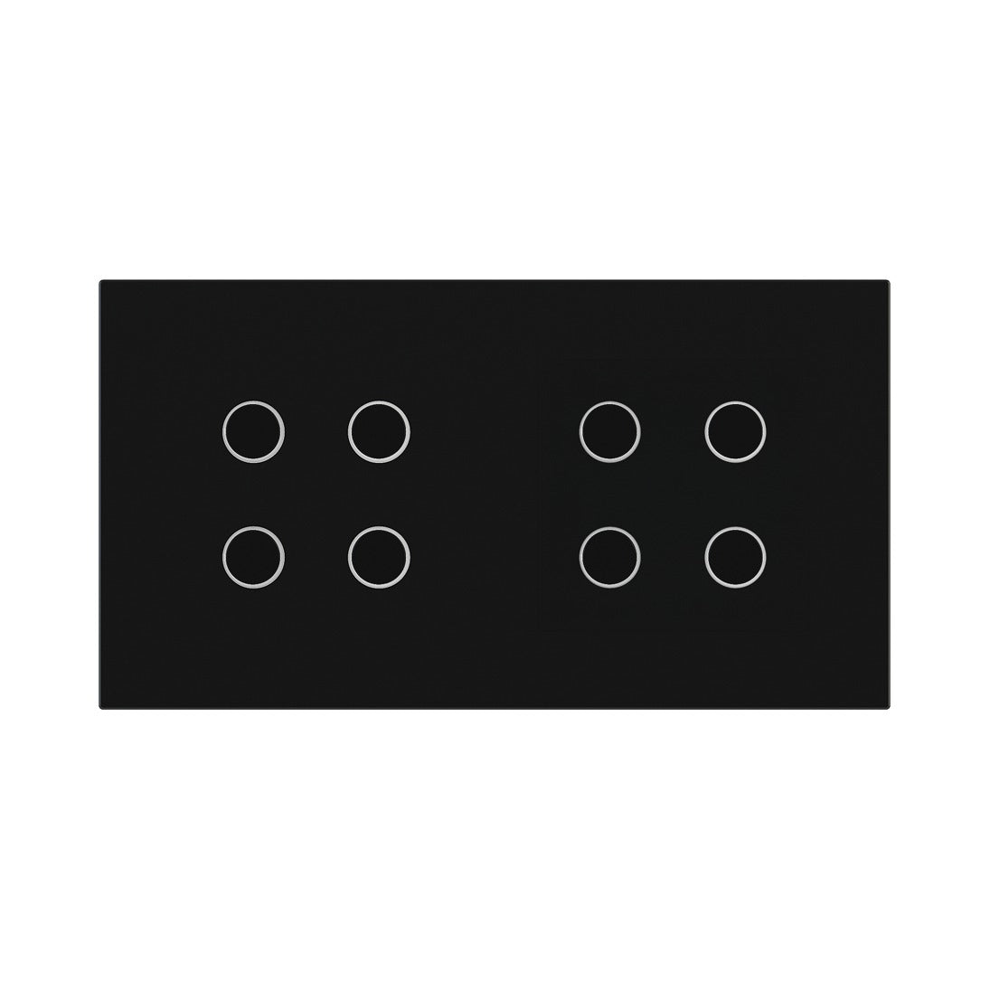 Ekinex Proxima 2-fold magnetic plate for 2x 4-rocker pushbuttons EK-P2A-44 – Intense Black RAL 9005