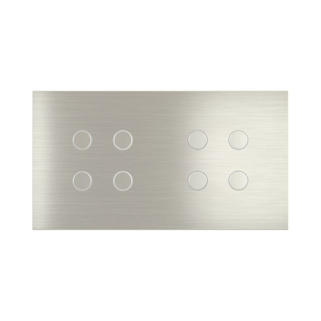 Ekinex Proxima 2-fold magnetic plate for 2x 4-rocker pushbuttons EK-P2A-44 – Steel Brushed