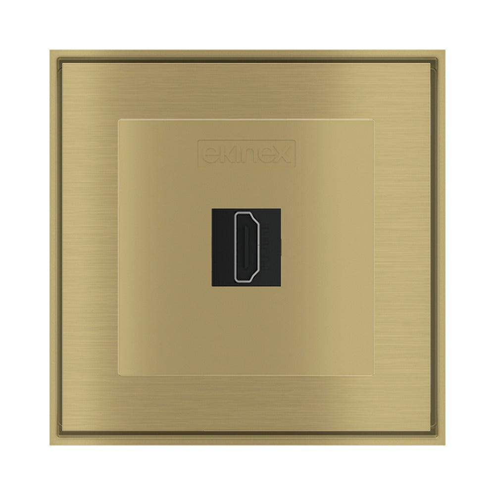 Ekinex keystone front cover 55x55 for 1 connector EK-KSC-1K – Metal Brass 26 (GBC)