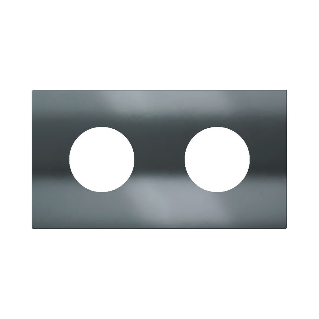 Ekinex Proxima 2-fold magnetic plate for 2 Schuko/FR/IL sockets EK-P2A-TT – Black Metal