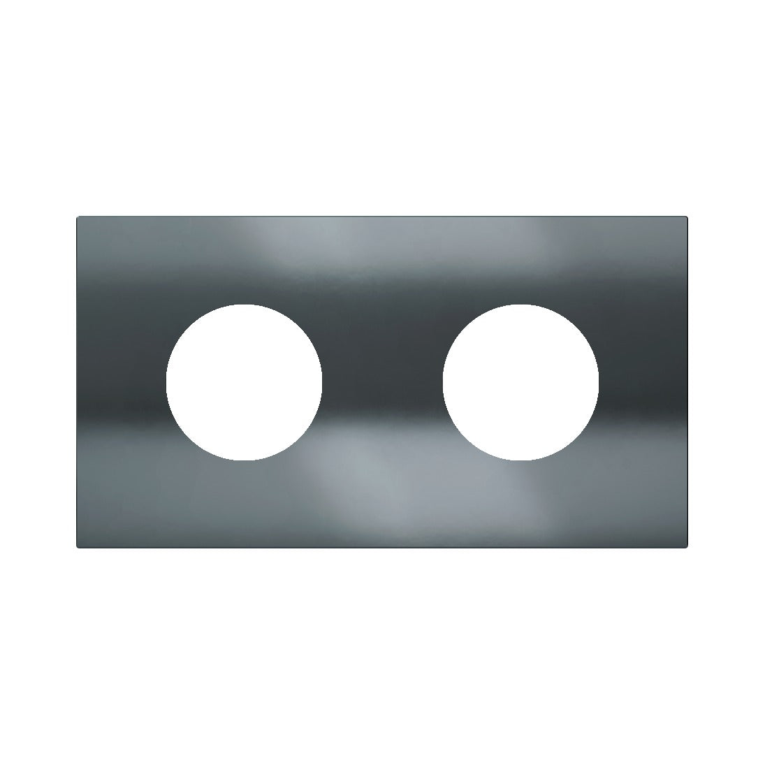 Ekinex Proxima 2-fold magnetic plate for 2 Schuko/FR/IL sockets EK-P2A-TT – Black Metal