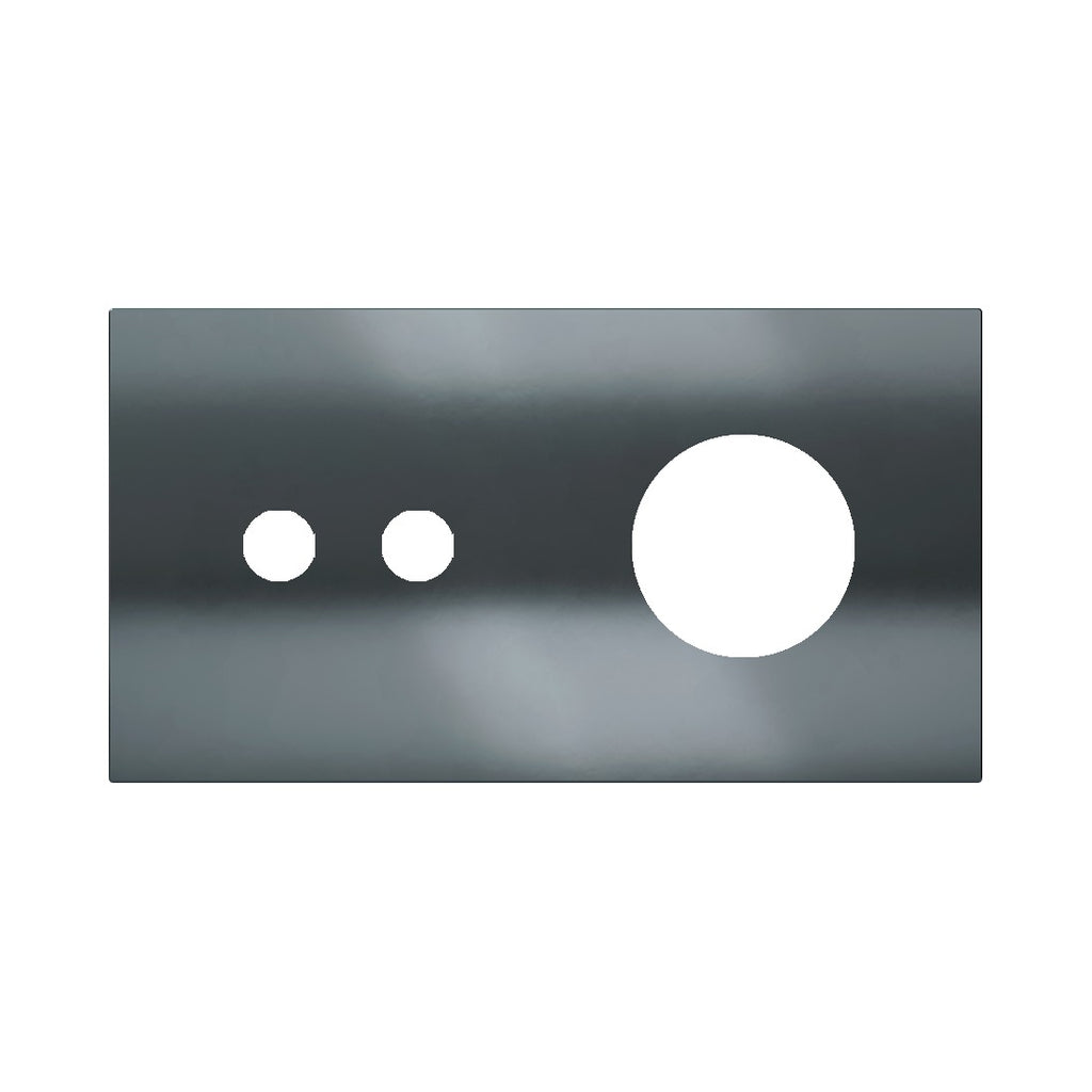 Ekinex Proxima 2-fold magnetic plate for 2-rocker pushbutton + Schuko/FR/IL socket EK-P2A-2T – Black Metal