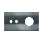 Ekinex Proxima 2-fold magnetic plate for 2-rocker pushbutton + Schuko/FR/IL socket EK-P2A-2T – Black Metal