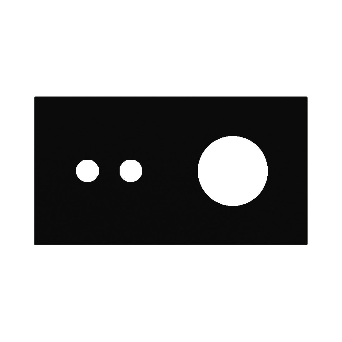 Ekinex Proxima 2-fold magnetic plate for 2-rocker pushbutton + Schuko/FR/IL socket EK-P2A-2T – Intense Black RAL 9005