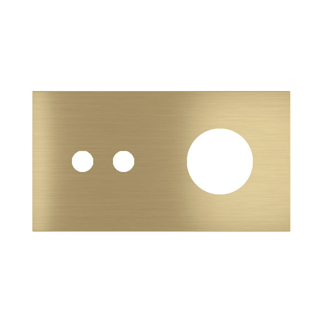 Ekinex Proxima 2-fold magnetic plate for 2-rocker pushbutton + Schuko/FR/IL socket EK-P2A-2T – Brass
