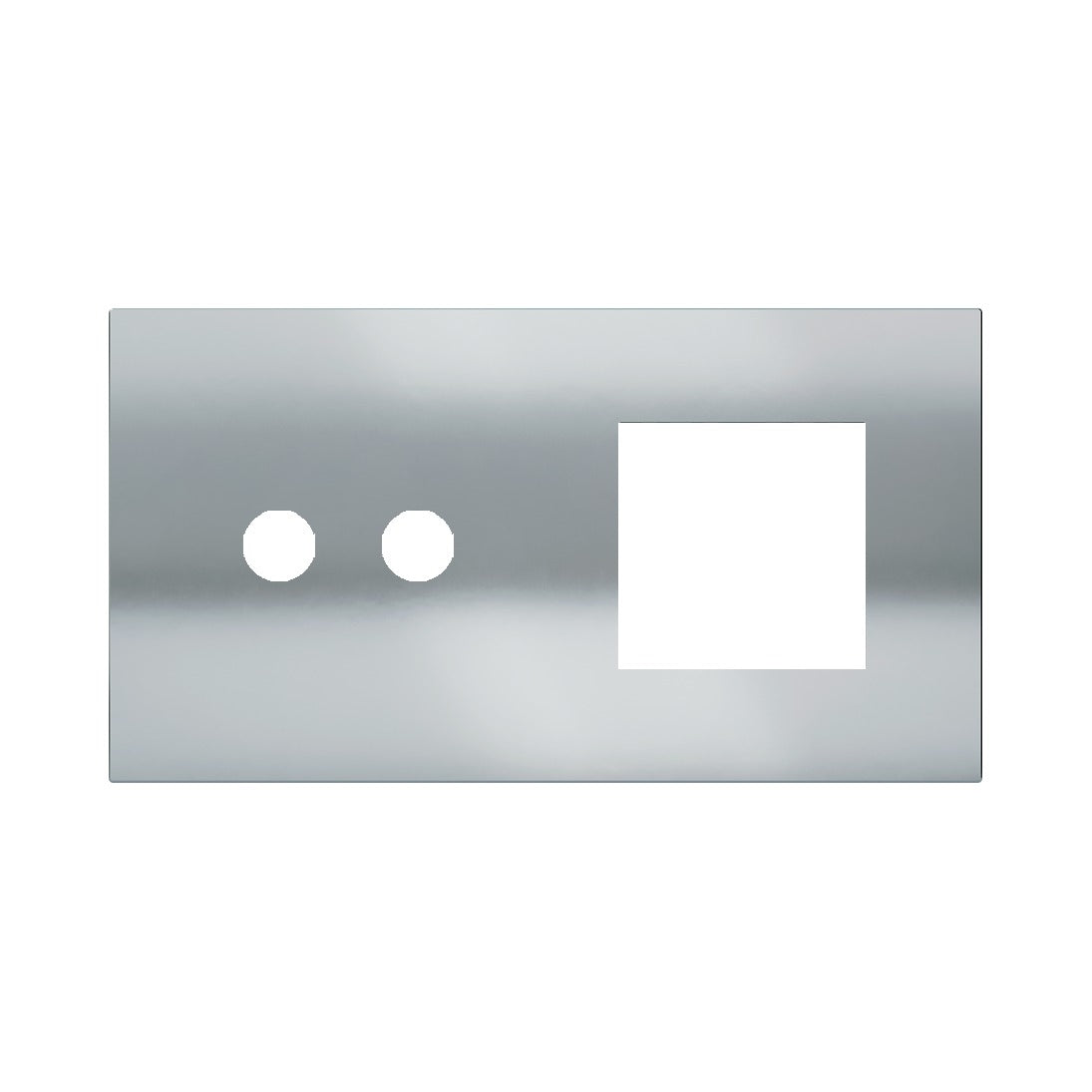Ekinex Proxima 2-fold magnetic plate for 2-rocker pushbutton + 45x45 window EK-P2A-2P – Chrome
