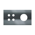 Ekinex Proxima 2-fold magnetic plate for 4-rocker pushbutton + Schuko/FR/IL socket EK-P2A-4T – Black Metal