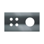 Ekinex Proxima 2-fold magnetic plate for 4-rocker pushbutton + Schuko/FR/IL socket EK-P2A-4T – Black Metal