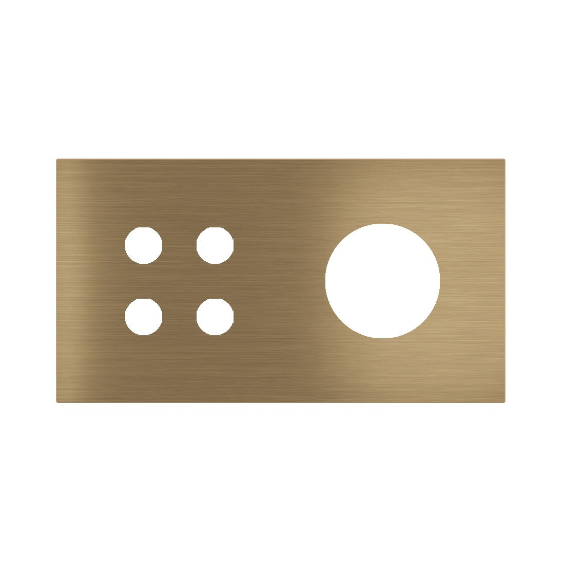 Ekinex Proxima 2-fold magnetic plate for 4-rocker pushbutton + Schuko/FR/IL socket EK-P2A-4T – Antique Brass