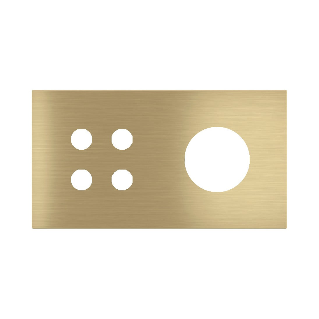 Ekinex Proxima 2-fold magnetic plate for 4-rocker pushbutton + Schuko/FR/IL socket EK-P2A-4T – Brass