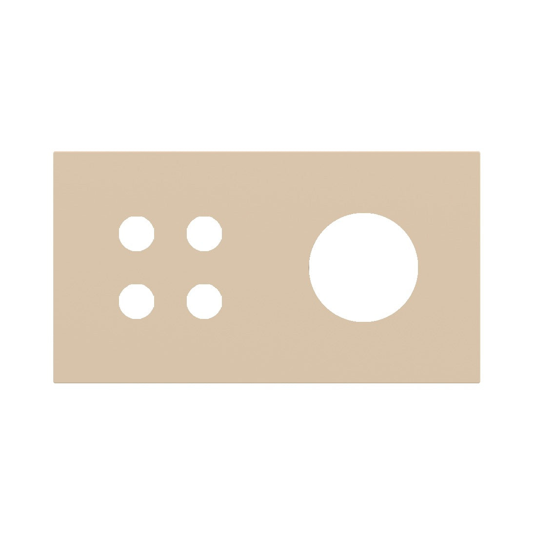 Ekinex Proxima 2-fold magnetic plate for 4-rocker pushbutton + Schuko/FR/IL socket EK-P2A-4T – Beige Luxor