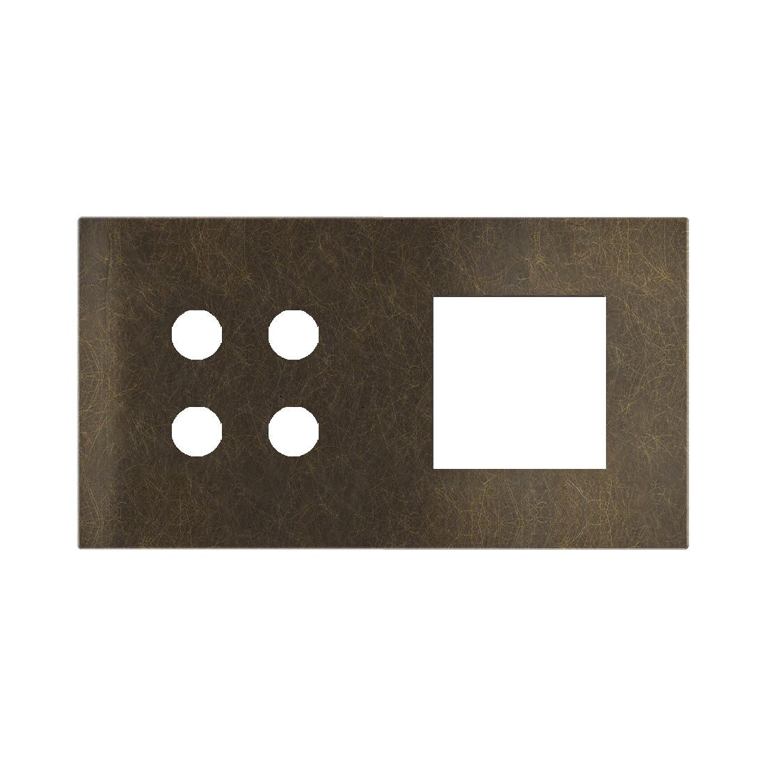 Ekinex Proxima 2-fold magnetic plate for 4-rocker pushbutton + 45x45 window EK-P2A-4P – Bronze Corked