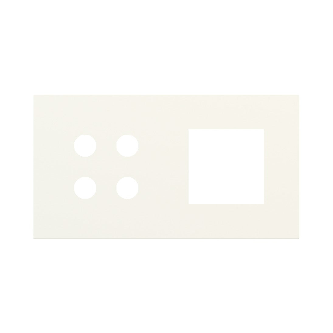 Ekinex Proxima 2-fold magnetic plate for 4-rocker pushbutton + 45x45 window EK-P2A-4P – Warm White
